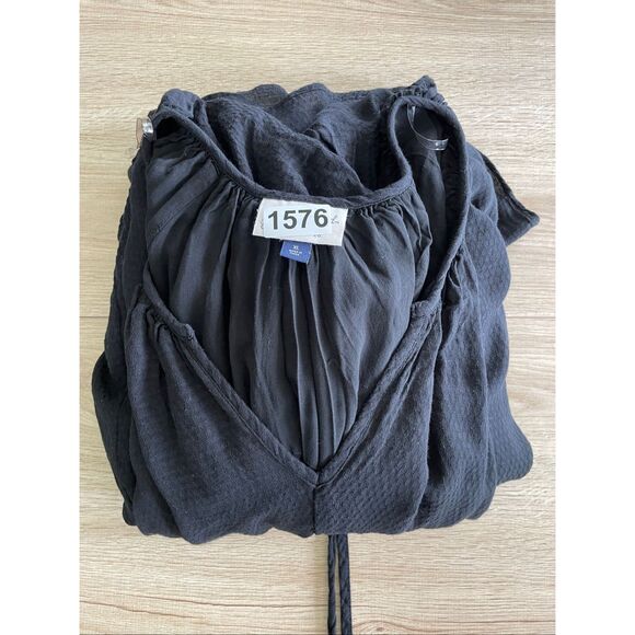 Universal Thread Smocked Maxi Dress Womens XL Black Boho Peasant Cottagecore - Picture 8 of 8